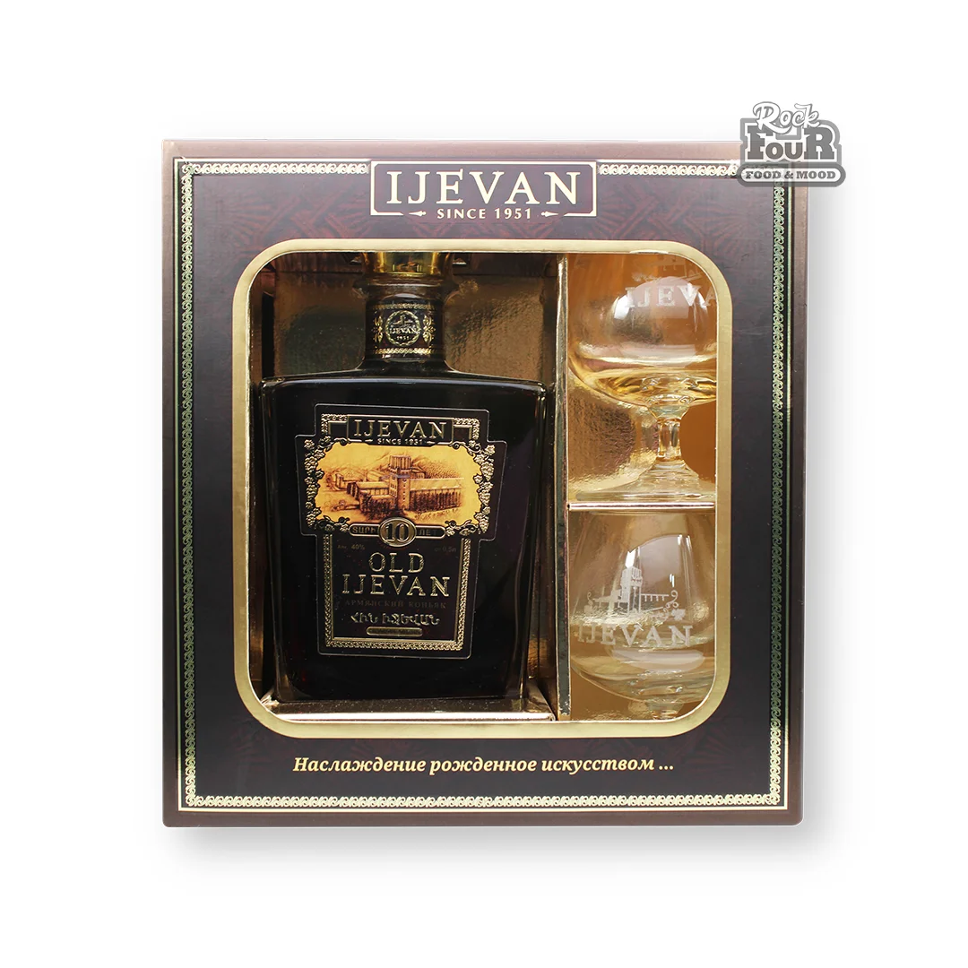 Cognac "Ijevan Old Ijevan" 10y, 500ml + 2 glasses